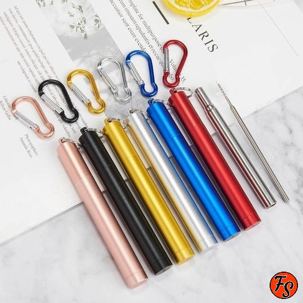 stainless steel telescoping collapsible reusable drinking straw