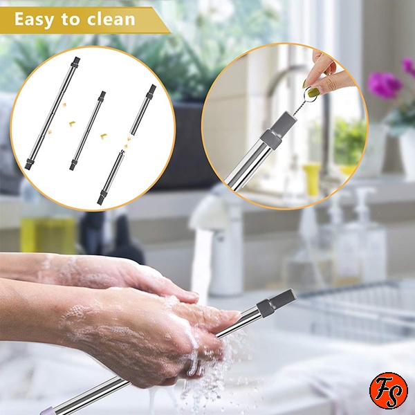 telescopic reusable drinking straw cleaner
