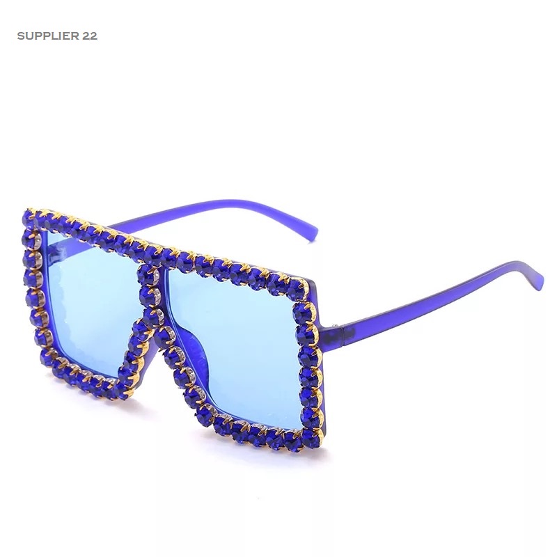 sunglasses womens design rhinestone blue